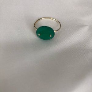 Green quartz minimalistic ring